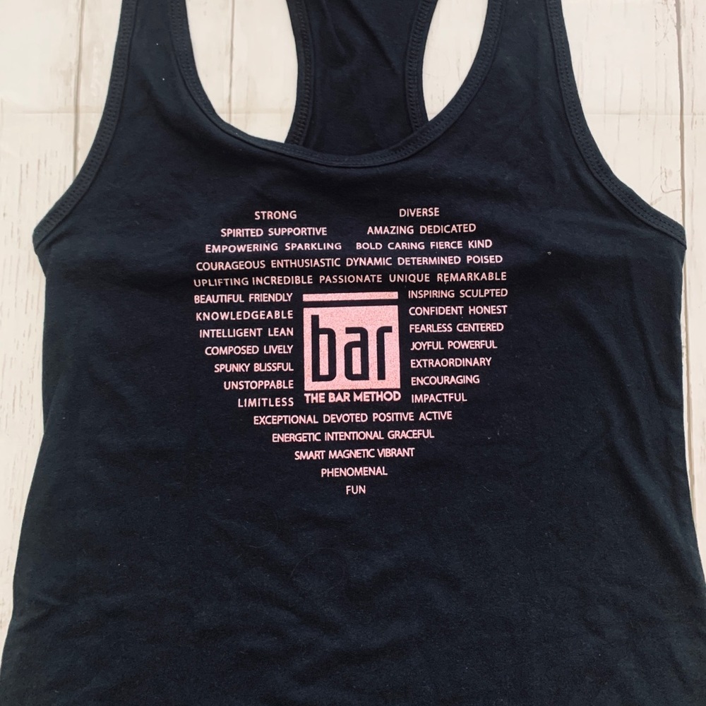 Bar Method racerback tank glitter heart fitness - Picture 2 of 3